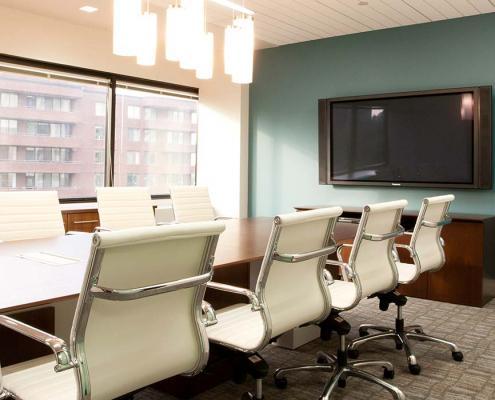 Conference room built by KasCon commercial general contractors